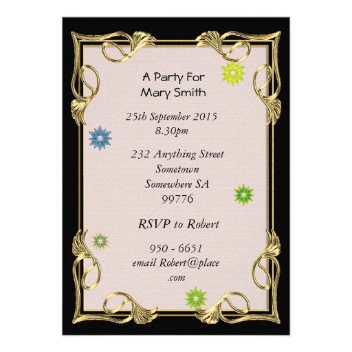 12th Birthday party, with flowered letters Custom Invites