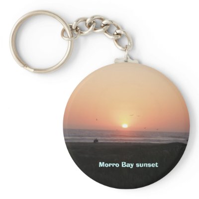 130, Morro Bay sunset Keychains by djrob1645