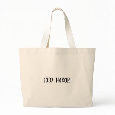 1337 h4x0r canvas bag by funnycustomtshirts