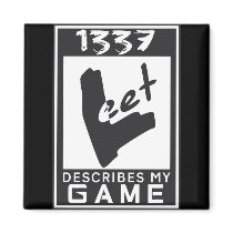 1337 Leet rating Refrigerator Magnets