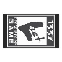 1337 Leet rating Rectangular Stickers