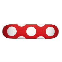 136 RED WHITE POLKA DOTS POLKADOT PATTERN BACKGROU SKATE BOARDS