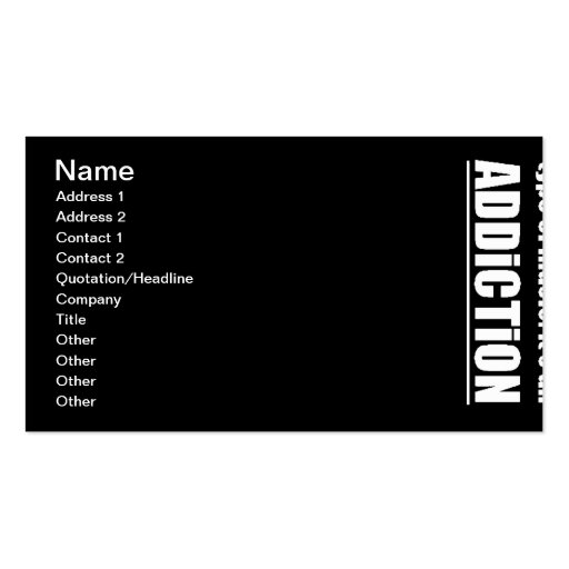 13770 techno type music addiction motto preference business card template (front side)