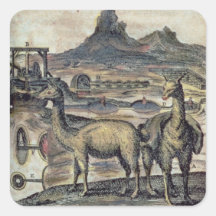 137-0627924 Illustration from a history of Peru sh Square Stickers
