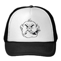 139-Grumpy-Man-Smoking-Cigar-Free-Retro-Clipart-Il Trucker Hat