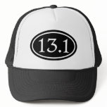 13.1 Half Marathon Black Oval Trucker Hats
