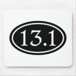 13.1 Half Marathon Black Oval Mousepad