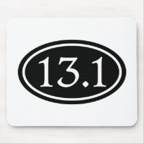 13.1 Half Marathon Black Oval Mousepad
