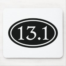 13.1 Half Marathon Black Oval Mousepad