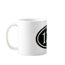 13.1 Half Marathon Black Oval Coffee Mugs