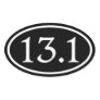 13.1 Half Marathon Black Oval Stickers