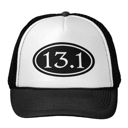 13.1 Half Marathon Black Oval Trucker Hats