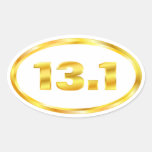 13.1 Half Marathon Gold Oval Oval Stickers
