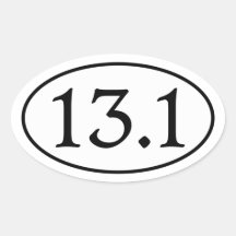 13.1 Half Marathon Oval Oval Stickers