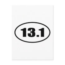 13.1 Half Marathon Oval Post Cards