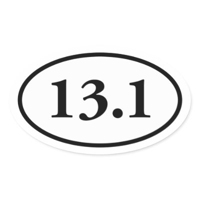 13.1 Half Marathon Oval Stickers by 262Tees