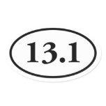 13.1 Half Marathon Oval stickers