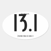 13.1 Half Marathon Oval Stickers
