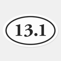 13.1 Half Marathon Oval Stickers