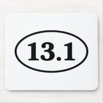 13.1 Half Marathon Runner Oval Mousepads