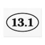 13.1 Half Marathon Runner Oval Post Card