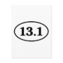 13.1 Half Marathon Runner Oval Post Card
