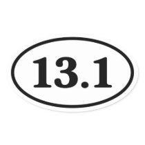 13.1 Half Marathon Runner Oval Stickers