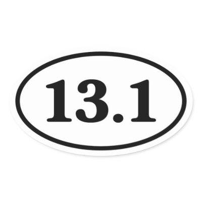 13.1 Half Marathon Runner Oval Stickers by 262Tees