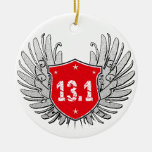 13.1 Half-Marathon Shield Christmas Tree Ornament
