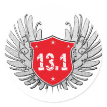 13.1 Half-Marathon Shield Round Stickers