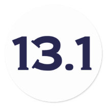 13.1 Half Marathon Round Stickers