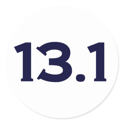 13.1 Half Marathon Round Stickers by sabershooter