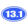13.1 Sticker White Text on Blue Background