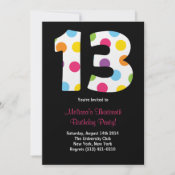 13 Birthday Party Invitation invitation