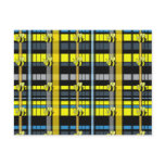 13.Black and Yellow Plaid Bumble Bees Design Postcards