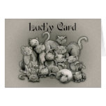 13 Black Cats Lucky Card