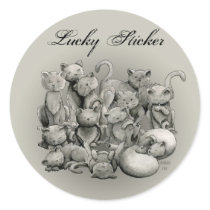 13 Black Cats Lucky Sticker