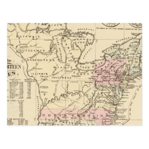 13 colonies 1776 post cards