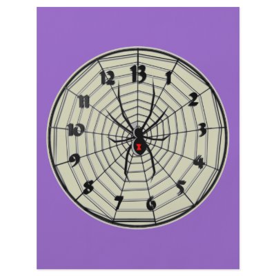 13 Hour Black Widow Clock in Frame Full Color Flyer by HalloweenSpirit