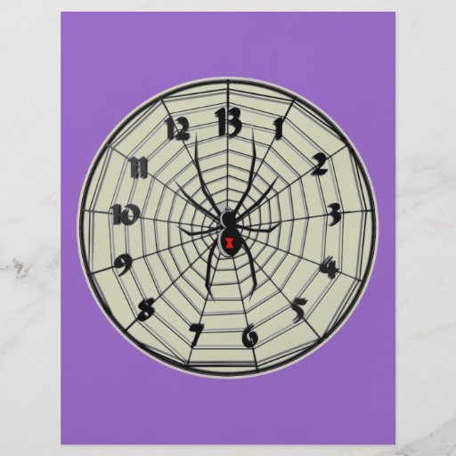 13 Hour Black Widow Clock in Frame Full Color Flyer
