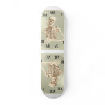 13 Hour Friendly Skeleton Clock Pattern Skateboard