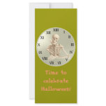 13 Hour Skeleton Clock Rack Card Design