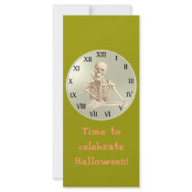 13 Hour Skeleton Clock Rack Card Design