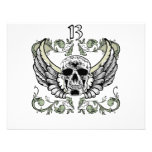 13 Hour Skull Clock Pattern Invitation