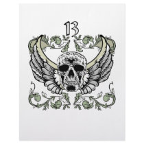 13 Hour Skull Clock Pattern letterhead