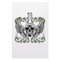 13 Hour Skull Clock Pattern stationery by HalloweenSpirit 13 Hour Skull Clock Pattern stationery