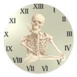 13 Hour Skull Clock Pattern Sticker