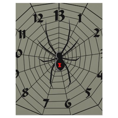 13 Hour Spiderweb Clock Personalized Flyer by HalloweenSpirit