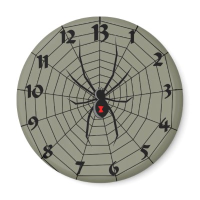 13 Hour Spiderweb Clock Magnet by HalloweenSpirit
