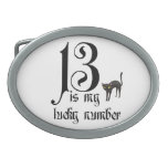13 is my lucky number+black cat belt buckles